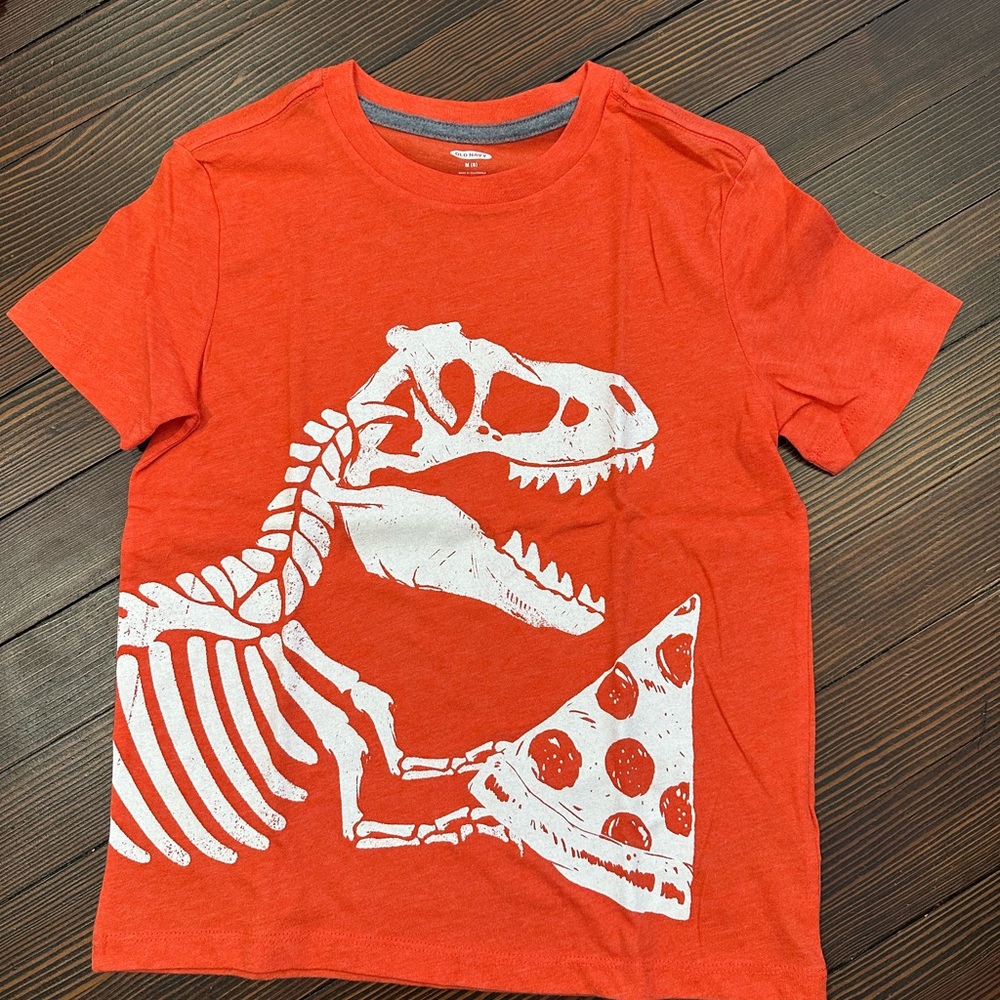 NWOT, Old Navy Orange Dinosaur T-shirt, size M 8